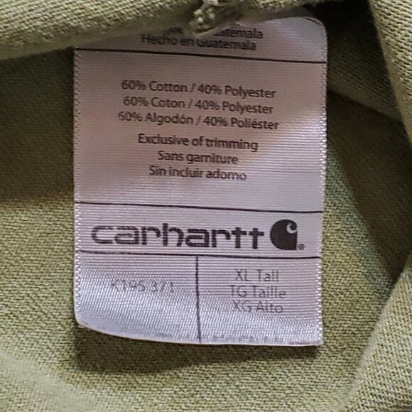Carhartt Shirt Mens XL Tall Short Sleeve Crew Neck Outdoors Loose Fit Casual - Picture 6 of 11